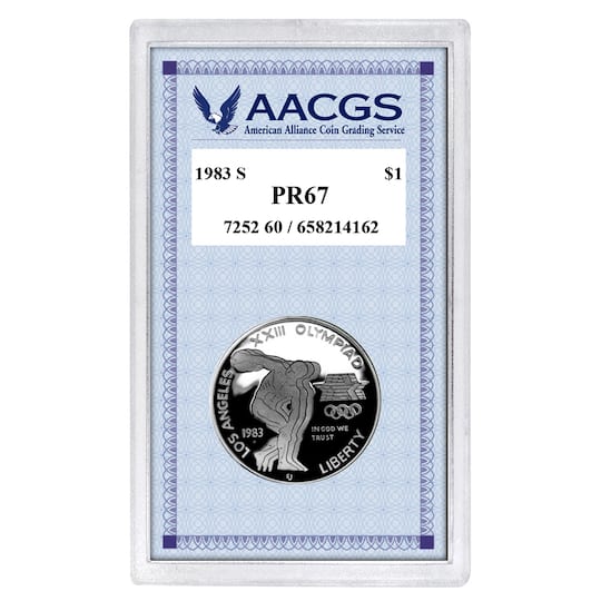 Proof 1983S Los Angeles Olympiad Commemorative Silver Dollar graded PR67